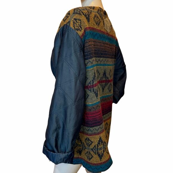 VTG Woolrich Field Barn Jacket Wool Liner Aztec Southwestern USA Women SZ Large - Picture 6 of 16